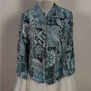 Christopher Banks Vtg Women's Blue/teal Paisley Whimsigoth Boho Tapestry Sz L